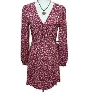 Elodie NWT Floral Wrap Long Sleeves Dress Women S